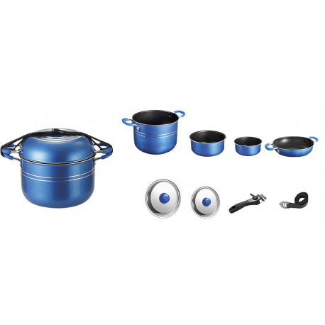 Sada hliníkových hrnců Brunner Skipper 7+1, modrá