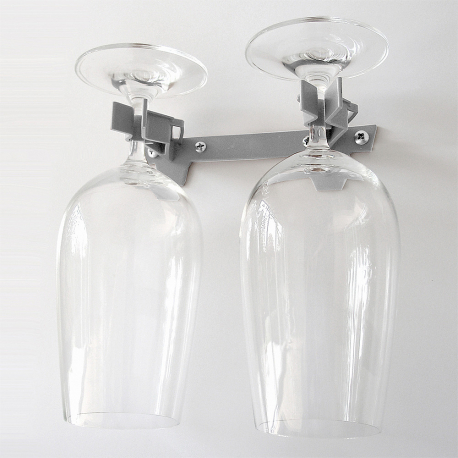 Držák MEGA-KLIPP pro upevnění dvou skleniček 2 ks v balení, šedý